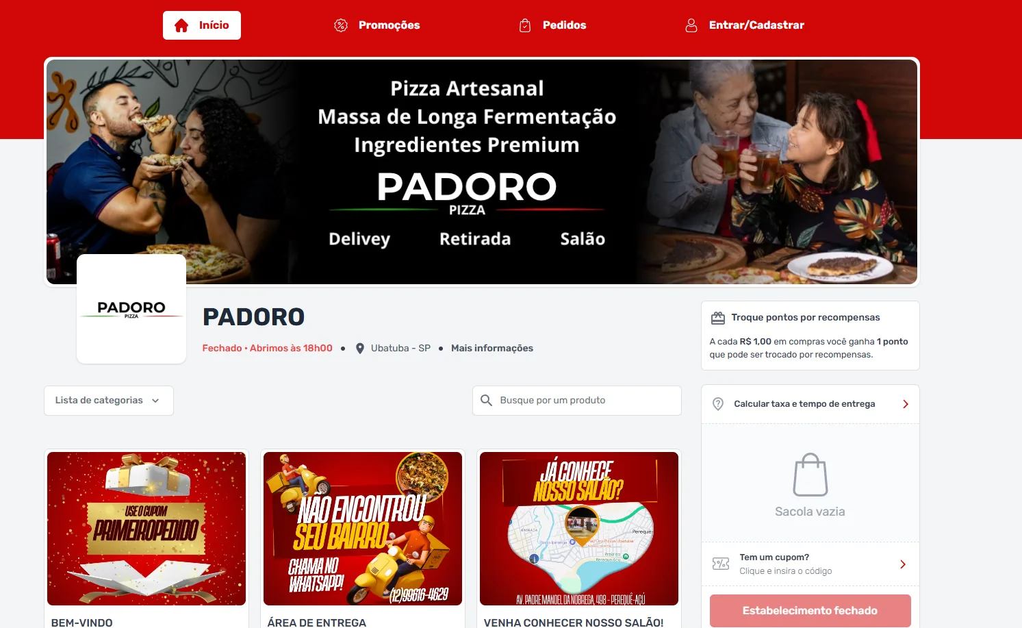 cardápio digital construído por nós